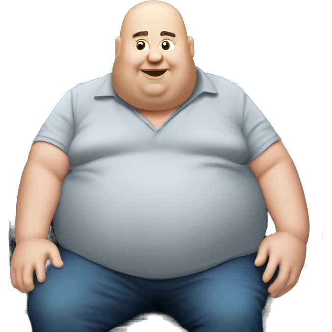 Extremely fat man sitting in the truck  bed of a 2006 Chevy Silverado  emoji