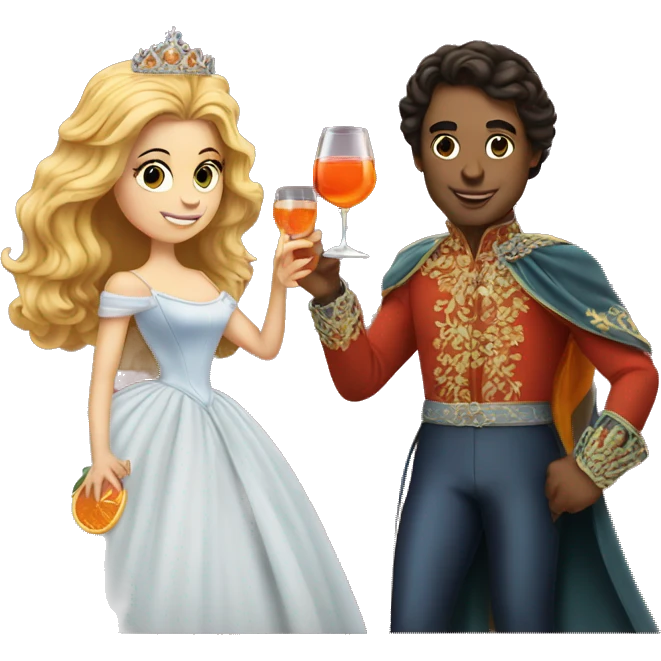 prince and princess drinking aperol emoji