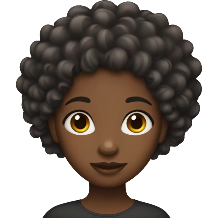 black girl with curly hair emoji