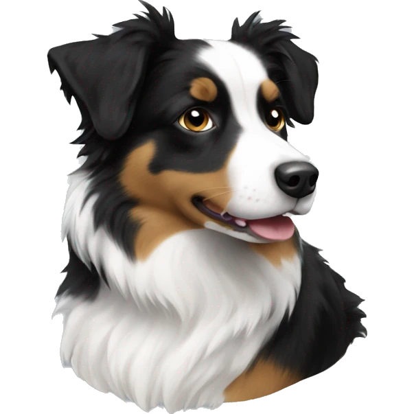 White and black mini Aussie  emoji