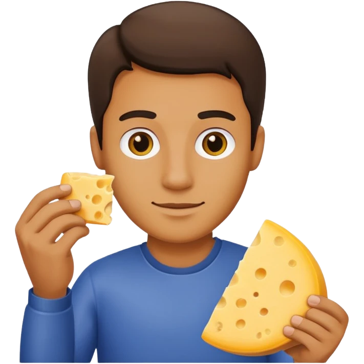 man holding cheese piece emoji