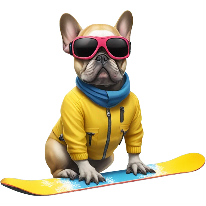 Skiing French bulldog  emoji