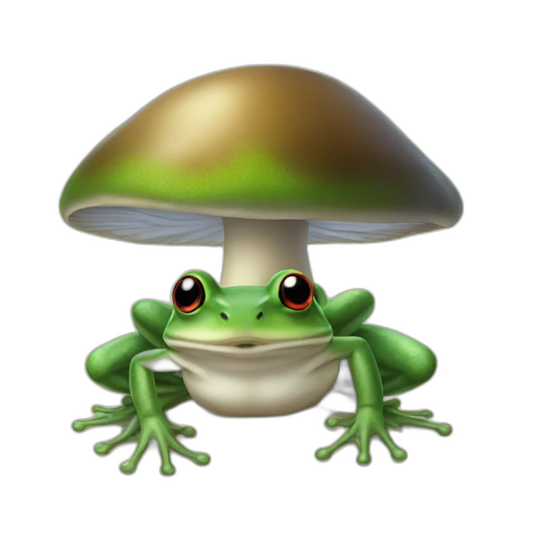 a frog under a mushroom emoji