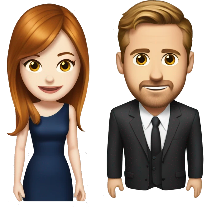 Ryan gosling and Emma stone in crazy, stupid, love emoji