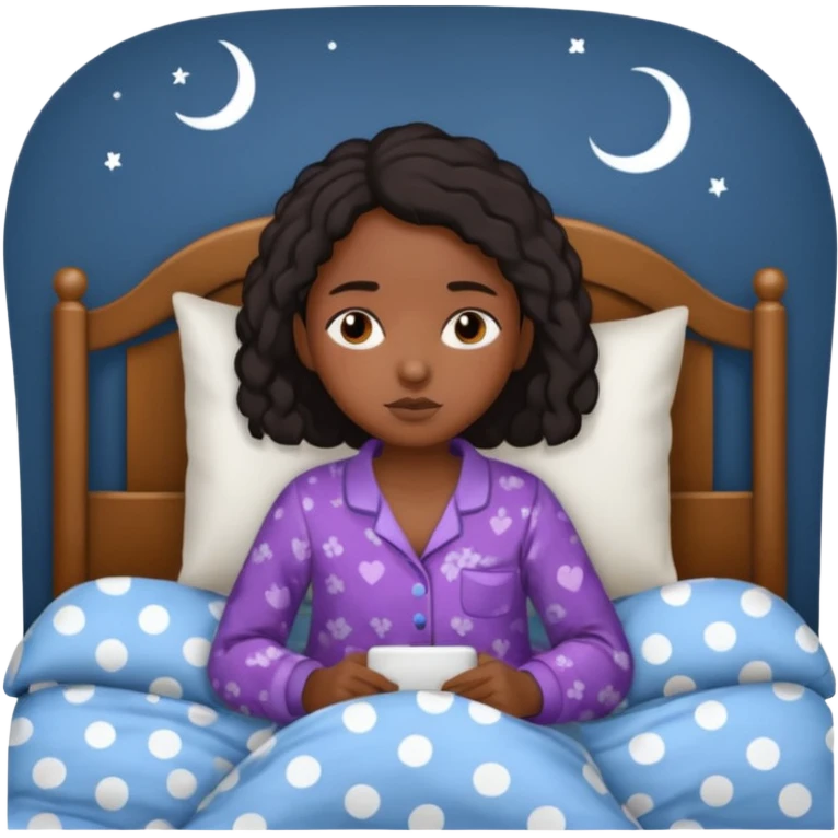 black girl tired in bed emoji
