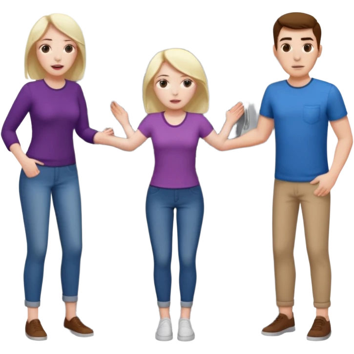 Eine Frau mit dem in der Waschmaschine feststeckt und zwei Männer die hinten an ihr ziehen um ihr zu helfen  emoji