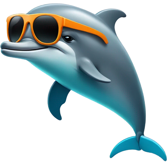 dolphin with sunglasses  emoji