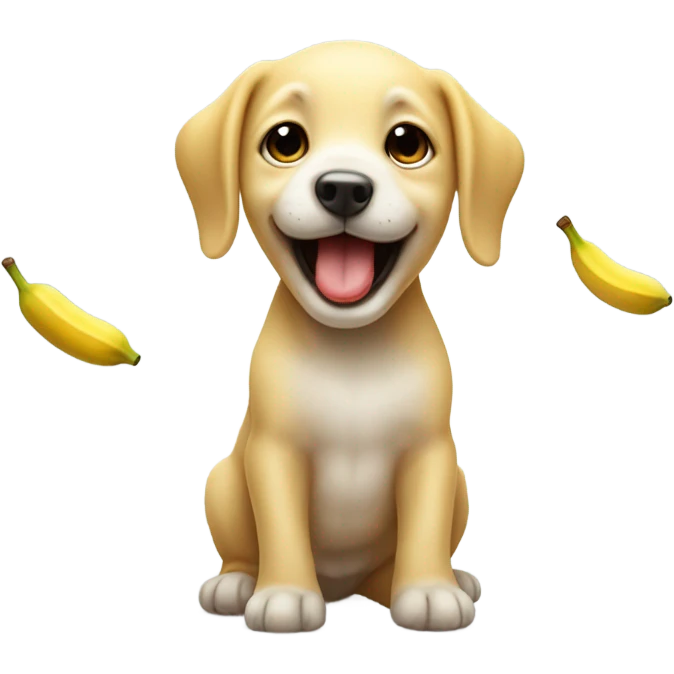 Puppy eating banana emoji