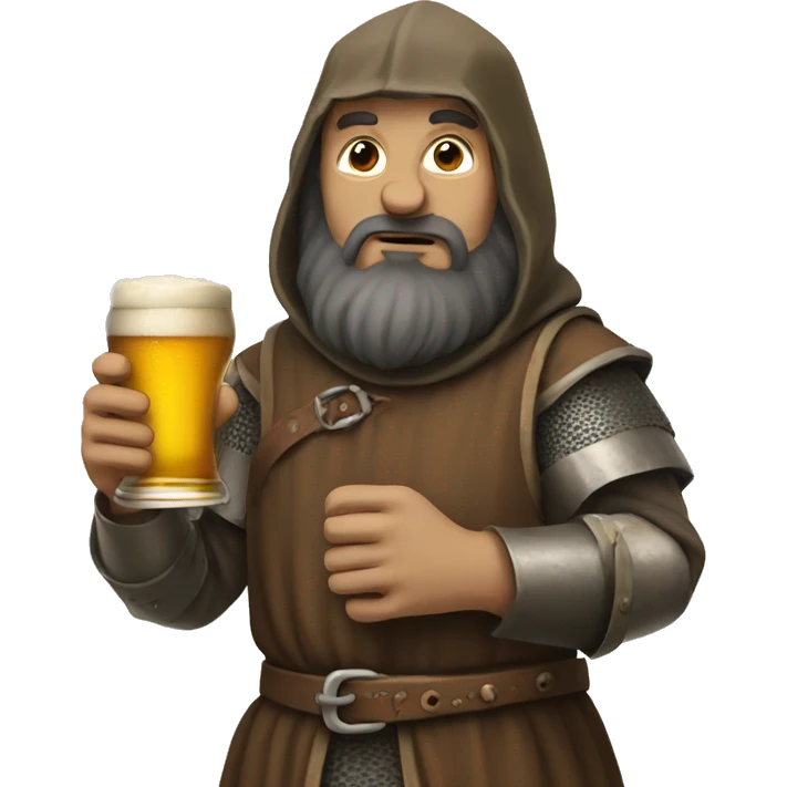 medieval holding only one beer emoji