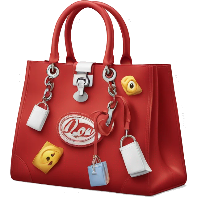 Red shopping bag Dior  emoji