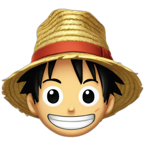 Luffy avec cicatrice sur le ventre, et sous l’œil, et son chapeau de paille One piece emoji