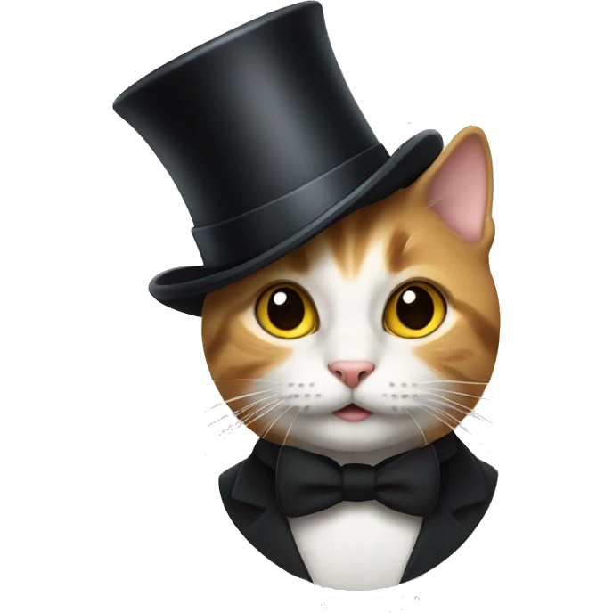 Cat wearing top hat emoji