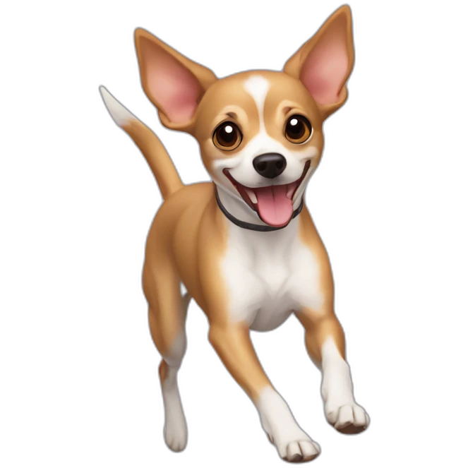 Rat terrier Chihuahua mix fawn color dog running emoji