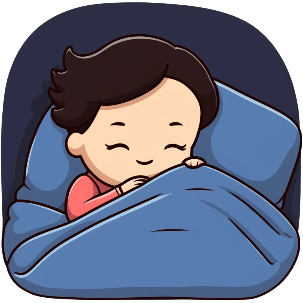 adorable girl sleeping with a small blanket emoji