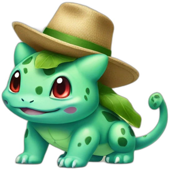bulbasaur wearing hat emoji