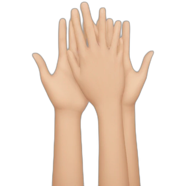 three hands overlapped emoji