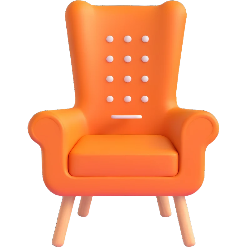 playful and bold chair with phone buttons, album cover emoji