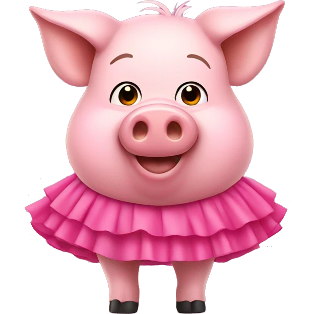 Pig wearing a pink skirt emoji