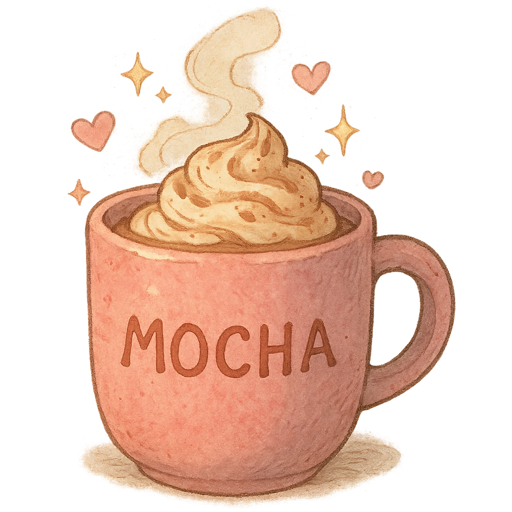 a pink mocha, cute and inviting emoji