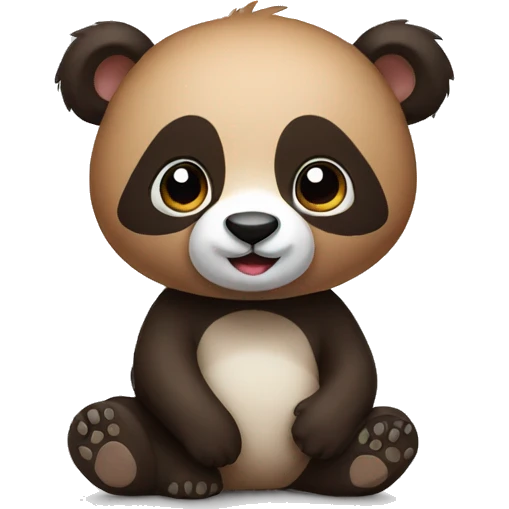 Brown panda emoji