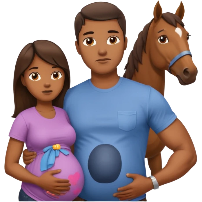 pregnant man with horse emoji