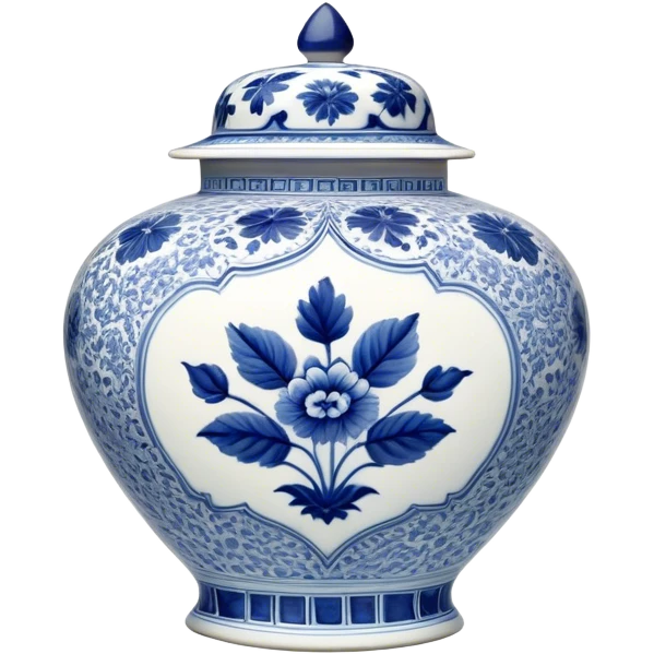 Cinematic Realistic image of exquisite blue and white porcelain, rendered with delicate, intricate patterns and fine textures, showcased against a classic Chinese backdrop with soft, refined lighting emoji
