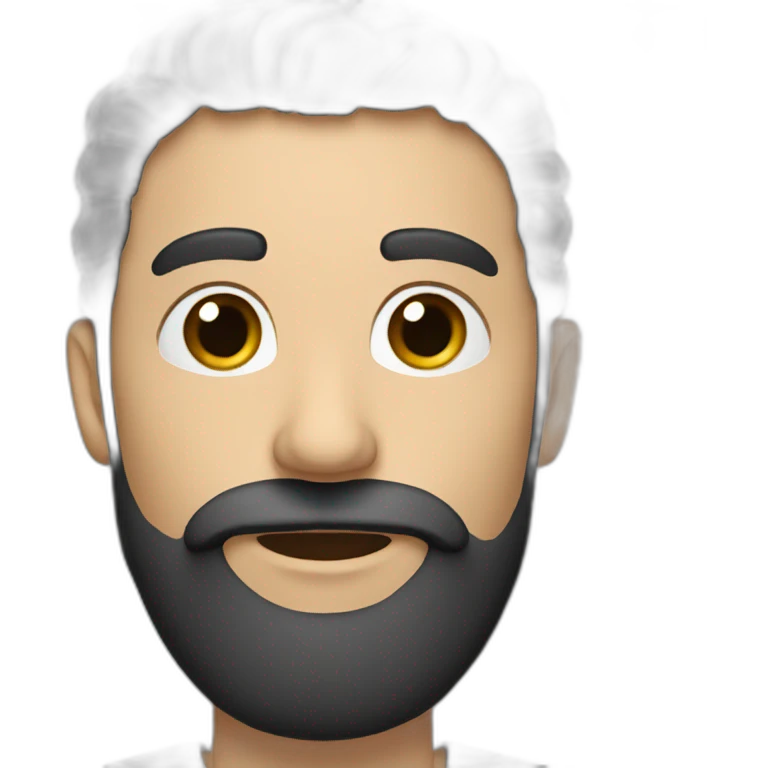 A man with microphone and long brown beard and dark hair emoji