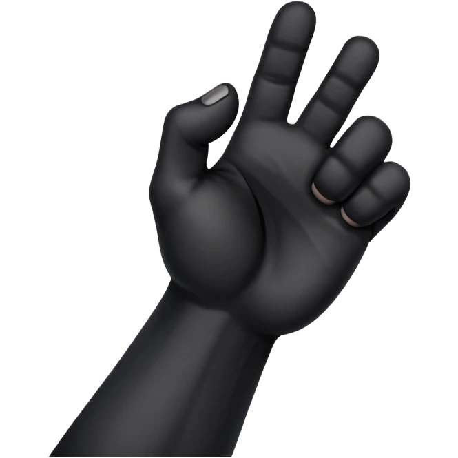 Black dog paw fist bumping a human hand emoji