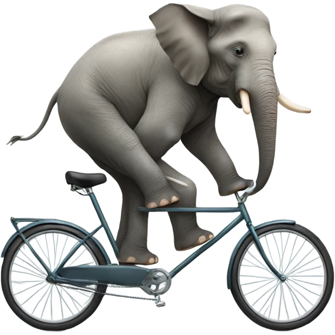 Elephant riding on bicycle emoji