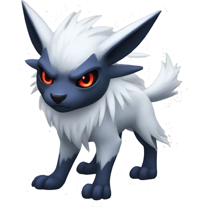 Cool Edgy Absol-Nargacuga-Zorua-Quilava, full body emoji