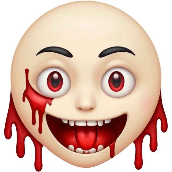 A emoji who is scary with blood emoji