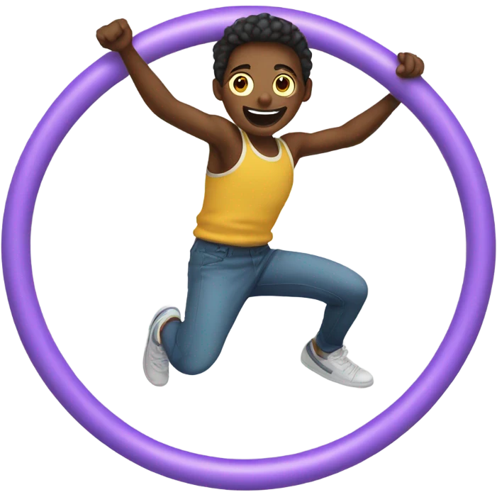 Person jumping through hoops emoji