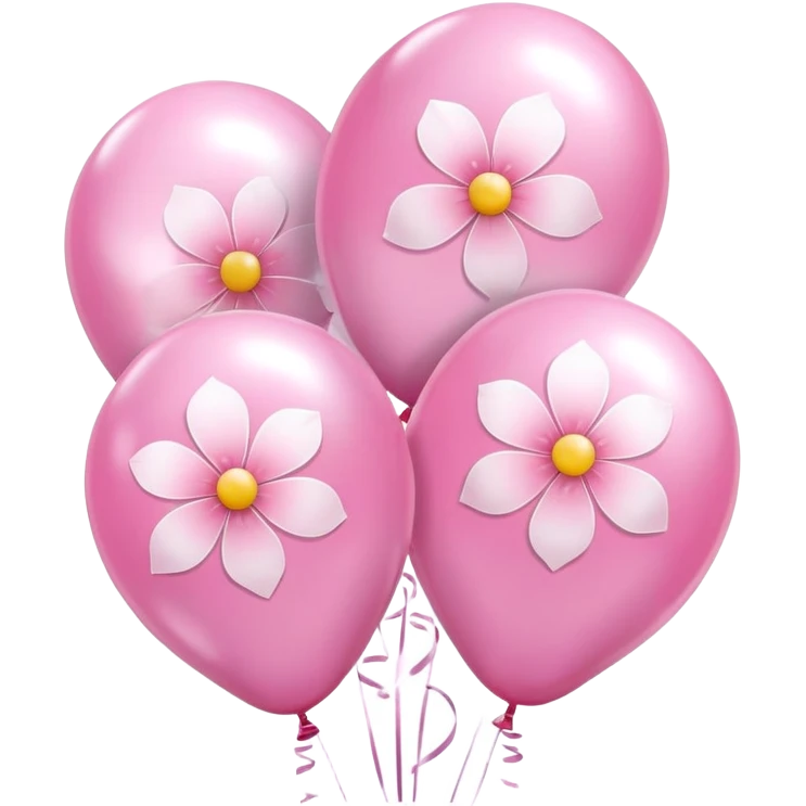 Pink birthday balloons Sakura flower emoji