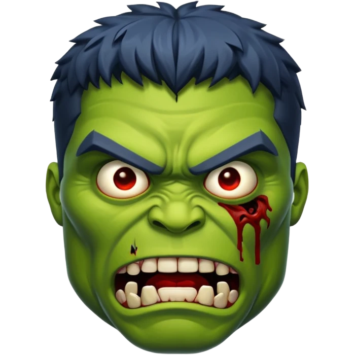 Zombie hulk face emoji