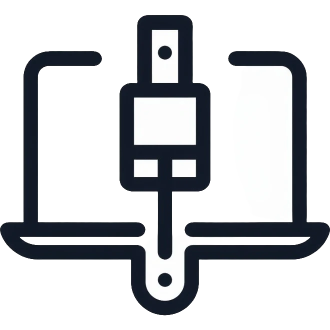 computer connected to smartphone with a USB wire emoji