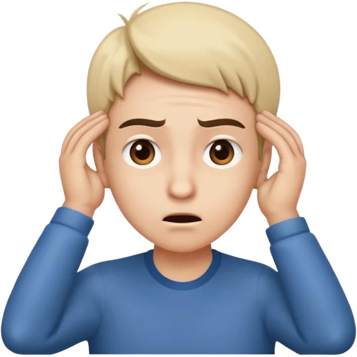 Person leaning forward with one hand behind their ear, eyebrows raised, confused face, as if saying "What? emoji