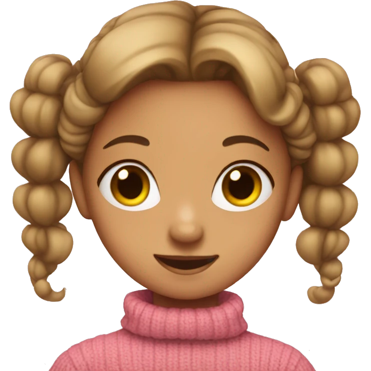 Girl wearing a bow on her hair and a pink sweater emoji