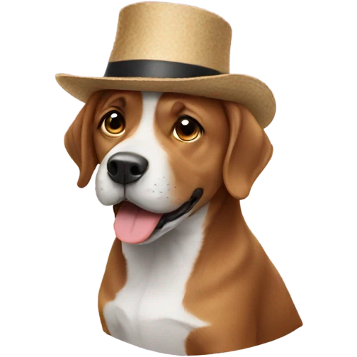 Dog with a hat emoji