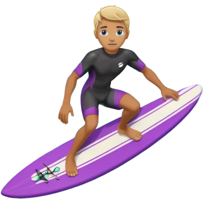 glitter surfer purple surf in wave ocean cian emoji