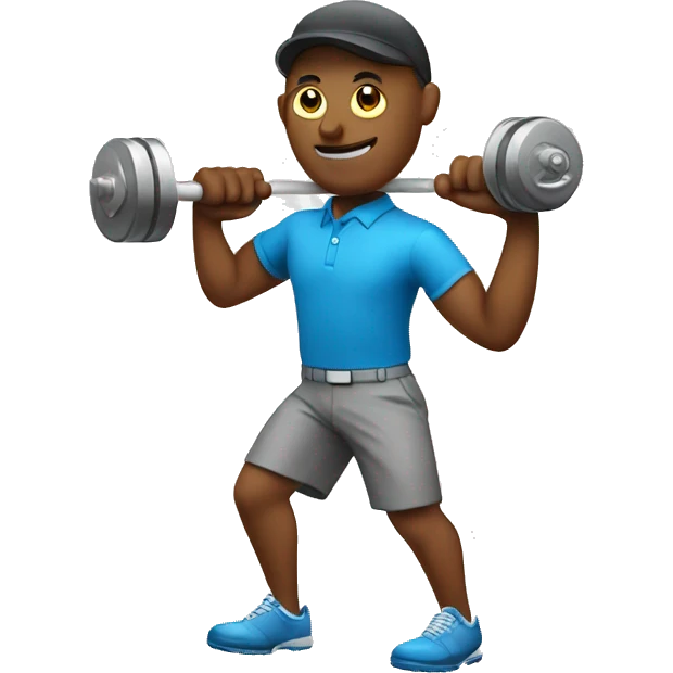 A golfer holding a dumbbell emoji