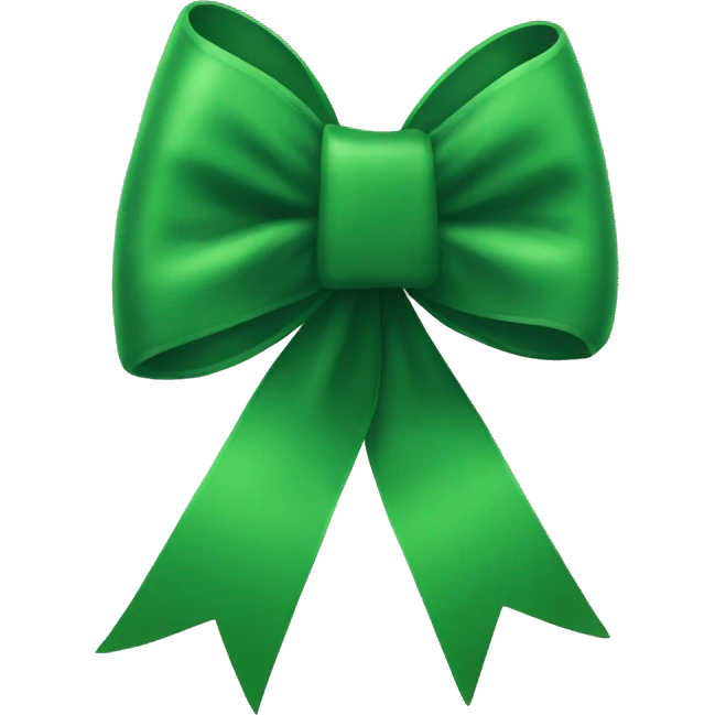 One singular green bow emoji