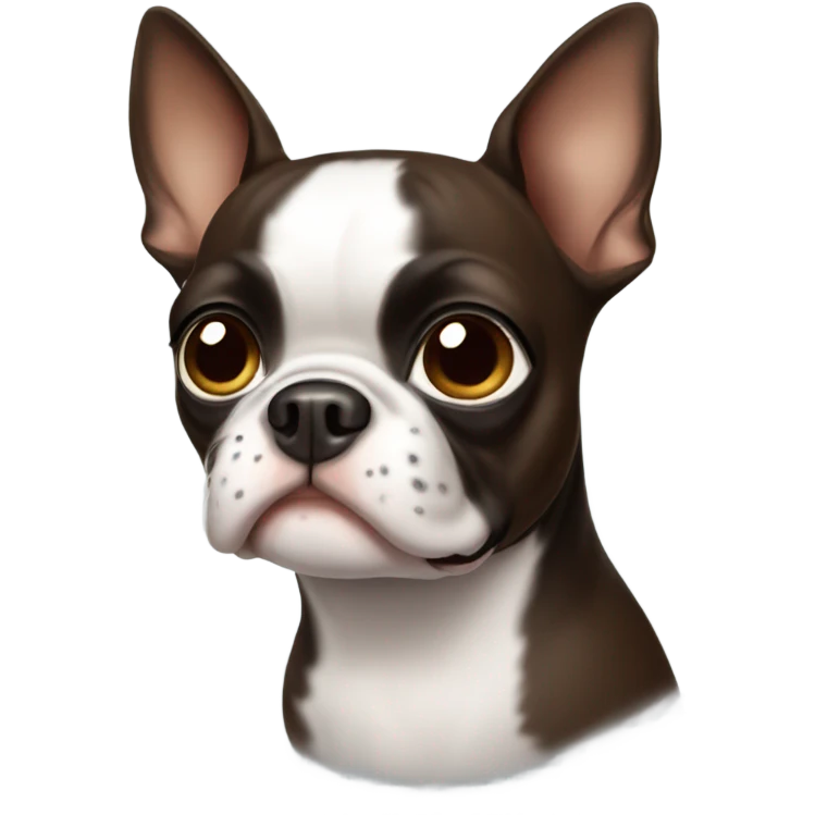 Boston terrier with brown hair emoji