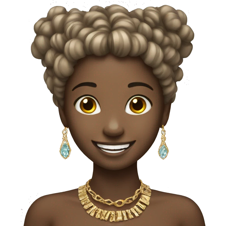 smiling girl with jewelry emoji