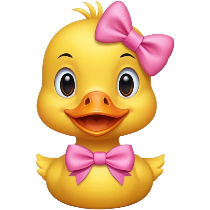 Duck with a pink bow and super saaay emoji