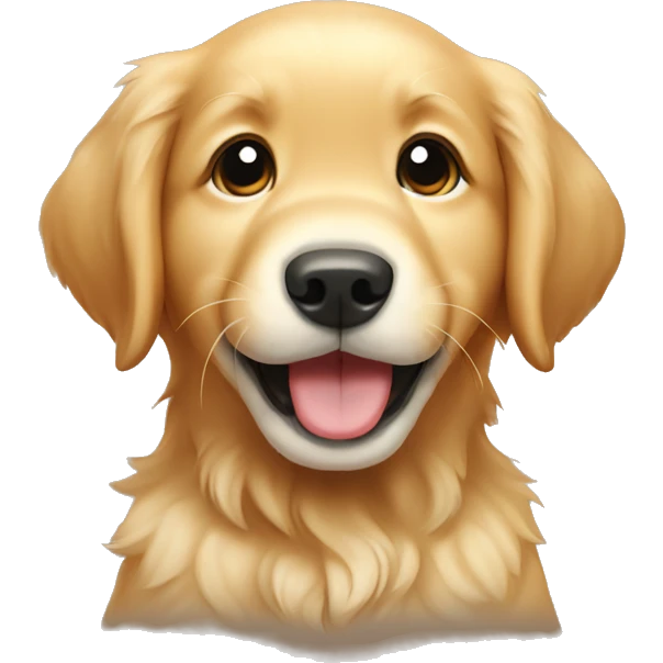 Golden retriever puppy being funny emoji