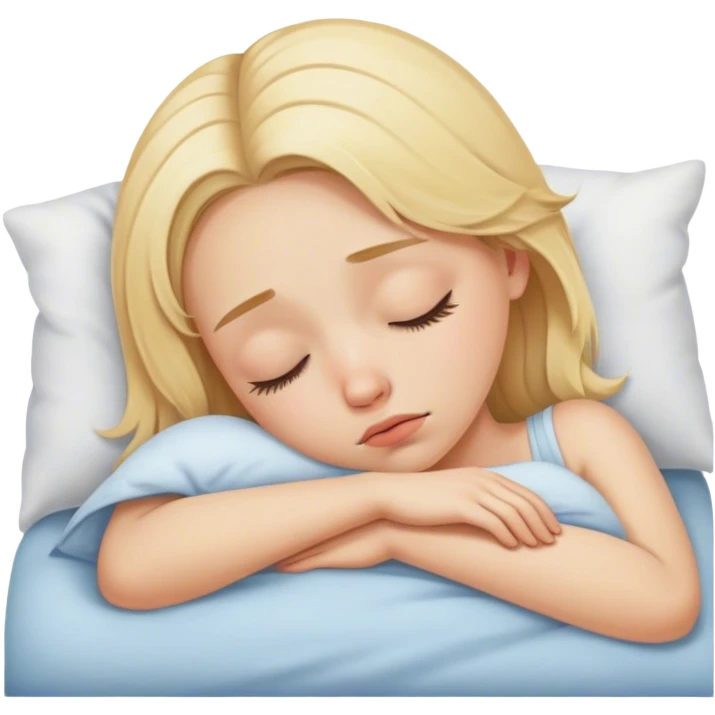 niña rubia durmiendo triste  emoji
