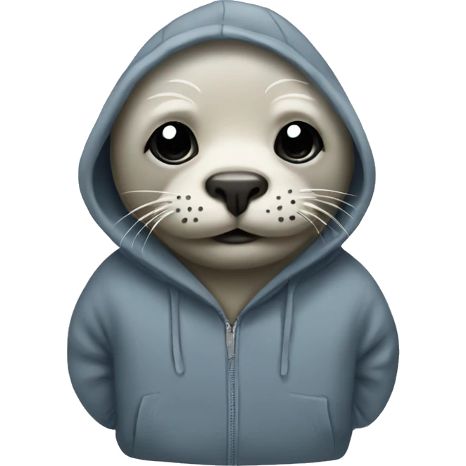 Seal wearing a hoodie emoji