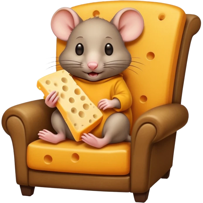 Rat in a lounge chair with a cheese emoji