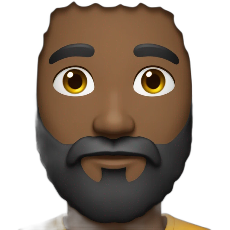 Black haïr Beard emoji
