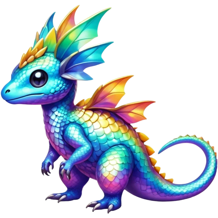 Exotic tropical shiny rare colorful epic cute Fakémon-creature, full body, with random markings emoji